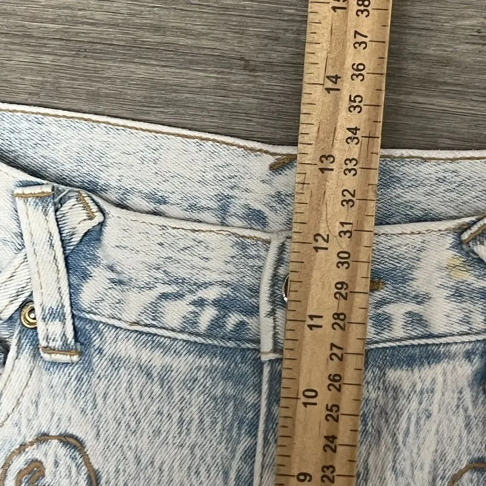 Anti‎ Basicx Jeans Womens 28x28 High Rise Vintage Y2K Embroidered Western Faded